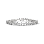 Pear-Shaped Lab-Grown Diamond Tennis Bracelet in White Gold