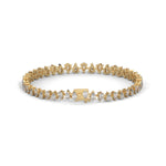 Pear-Shaped Lab-Grown Diamond Tennis Bracelet in Yellow Gold