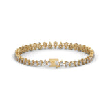 Pear-Shaped Lab-Grown Diamond Tennis Bracelet in Yellow Gold