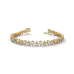 Pear-Shaped Lab-Grown Diamond Tennis Bracelet in Yellow Gold