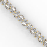 Pear-Shaped Lab-Grown Diamond Tennis Bracelet in Yellow Gold