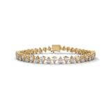 Pear-Shaped Lab-Grown Diamond Tennis Bracelet in Yellow Gold