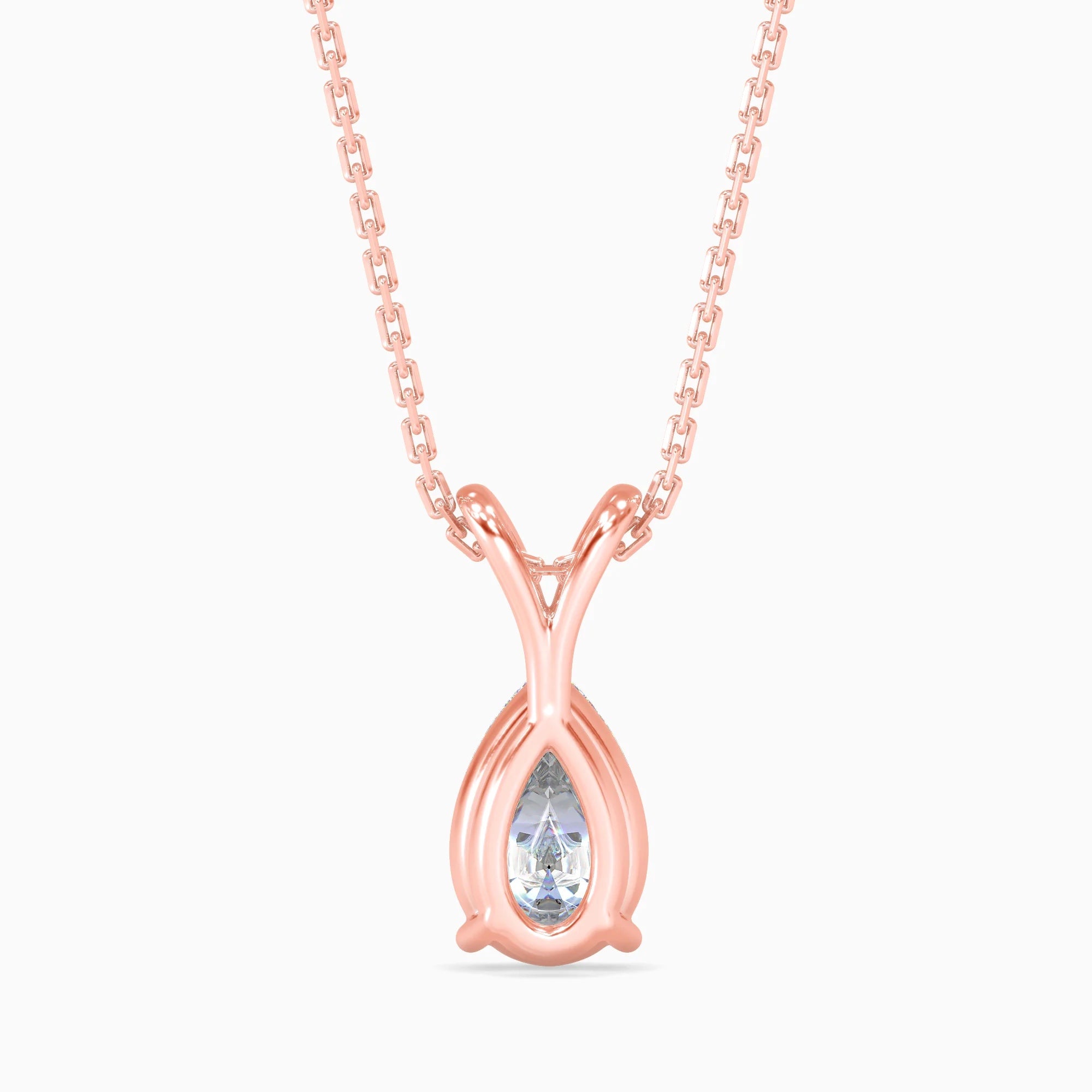 Pear-Shaped Lab-Grown Diamond Solitaire Pendant in Rose Gold
