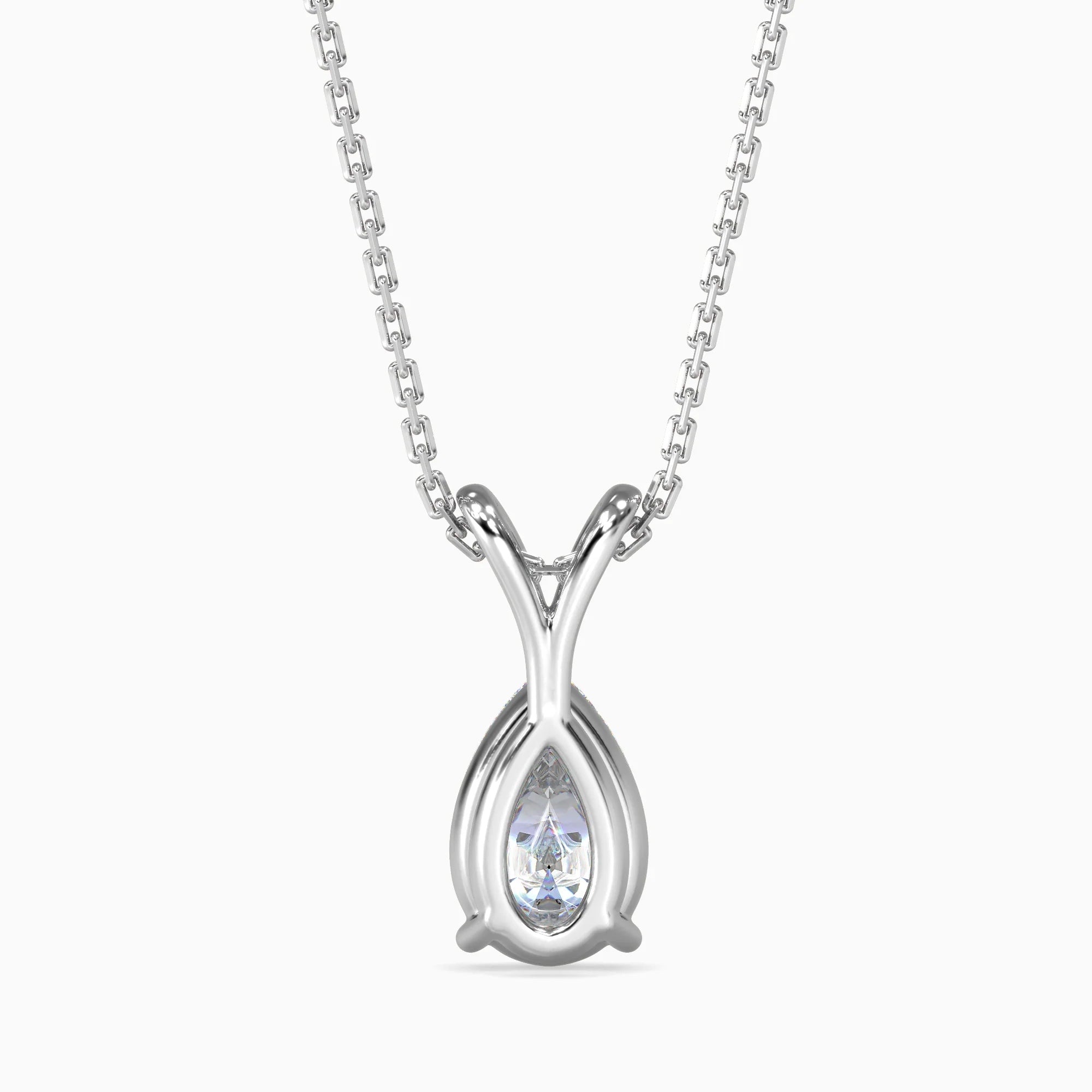 Pear-Shaped Lab-Grown Diamond Solitaire Pendant in White Gold