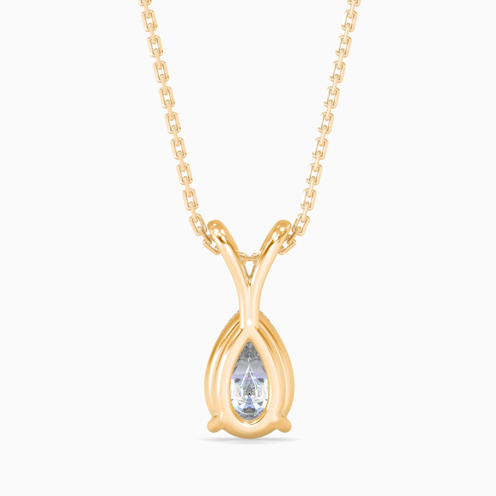 Pear-Shaped Lab-Grown Diamond Solitaire Pendant in Yellow Gold
