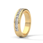 Princess Cut Lab-Grown Diamond Channel-Set Half-Eternity Ring in Yellow Gold