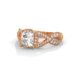 Princess Cut Lab-Grown Diamond Halo Infinity Engagement Ring in Rose Gold