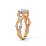 Princess Cut Lab-Grown Diamond Halo Infinity Engagement Ring in Rose Gold
