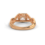 Princess Cut Lab-Grown Diamond Halo Infinity Engagement Ring in Rose Gold