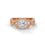 Princess Cut Lab-Grown Diamond Halo Infinity Engagement Ring in Rose Gold