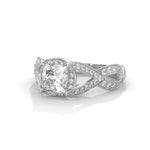 Princess Cut Lab-Grown Diamond Halo Infinity Engagement Ring in White Gold
