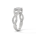 Princess Cut Lab-Grown Diamond Halo Infinity Engagement Ring in White Gold