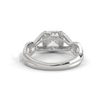 Princess Cut Lab-Grown Diamond Halo Infinity Engagement Ring in White Gold
