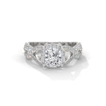 Princess Cut Lab-Grown Diamond Halo Infinity Engagement Ring in White Gold