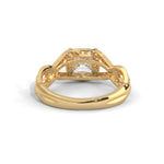 Princess Cut Lab-Grown Diamond Halo Infinity Engagement Ring in Yellow Gold