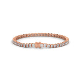 Princess Cut Lab-Grown Diamond Tennis Bracelet in Rose Gold