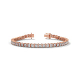 Princess Cut Lab-Grown Diamond Tennis Bracelet in Rose Gold