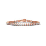 Princess Cut Lab-Grown Diamond Tennis Bracelet in Rose Gold