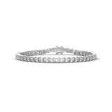 Princess Cut Lab-Grown Diamond Tennis Bracelet in White Gold