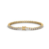Princess Cut Lab-Grown Diamond Tennis Bracelet in Yellow Gold