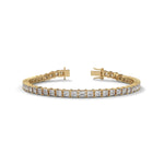 Princess Cut Lab-Grown Diamond Tennis Bracelet in Yellow Gold