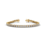 Princess Cut Lab-Grown Diamond Tennis Bracelet in Yellow Gold