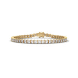 Princess Cut Lab-Grown Diamond Tennis Bracelet in Yellow Gold
