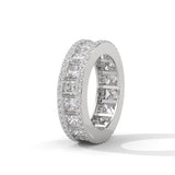 Princess Cut Lab-Grown Diamond Triple Row Eternity Ring in White Gold