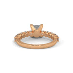 Princess and Round Brilliant Cut Lab-Grown Diamond Engagement Ring in Rose Gold