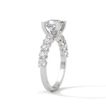 Princess and Round Brilliant Cut Lab-Grown Diamond Engagement Ring in White Gold
