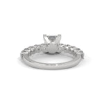 Princess and Round Brilliant Cut Lab-Grown Diamond Engagement Ring in White Gold