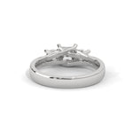 Princess and Round Brilliant Cut Lab-Grown Diamond Three-Stone Engagement Ring in White Gold