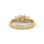Princess and Round Brilliant Cut Lab-Grown Diamond Three-Stone Engagement Ring in Yellow Gold