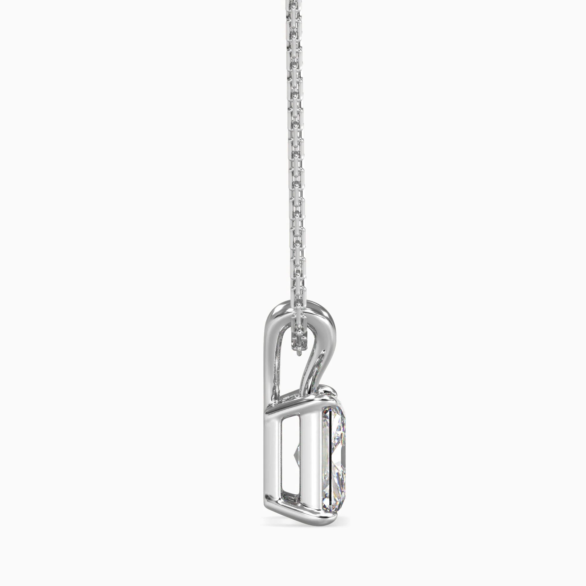 Radiant Cut Lab-Grown Diamond Solitaire Pendant in White Gold