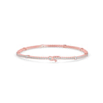 Round Brilliant Cut Lab-Grown Diamond Accented Tennis Bracelet in Rose Gold