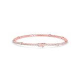 Round Brilliant Cut Lab-Grown Diamond Accented Tennis Bracelet in Rose Gold