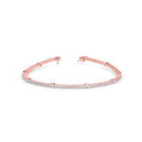 Round Brilliant Cut Lab-Grown Diamond Accented Tennis Bracelet in Rose Gold