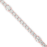 Round Brilliant Cut Lab-Grown Diamond Accented Tennis Bracelet in Rose Gold