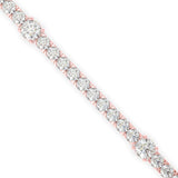 Round Brilliant Cut Lab-Grown Diamond Accented Tennis Bracelet in Rose Gold