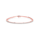 Round Brilliant Cut Lab-Grown Diamond Accented Tennis Bracelet in Rose Gold
