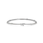 Round Brilliant Cut Lab-Grown Diamond Accented Tennis Bracelet in White Gold