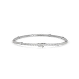 Round Brilliant Cut Lab-Grown Diamond Accented Tennis Bracelet in White Gold