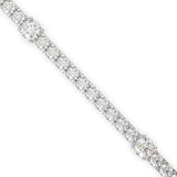 Round Brilliant Cut Lab-Grown Diamond Accented Tennis Bracelet in White Gold