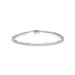 Round Brilliant Cut Lab-Grown Diamond Accented Tennis Bracelet in White Gold