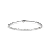 Round Brilliant Cut Lab-Grown Diamond Accented Tennis Bracelet in White Gold