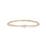 Round Brilliant Cut Lab-Grown Diamond Accented Tennis Bracelet in Yellow Gold