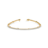 Round Brilliant Cut Lab-Grown Diamond Accented Tennis Bracelet in Yellow Gold