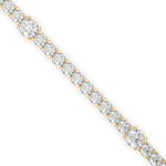 Round Brilliant Cut Lab-Grown Diamond Accented Tennis Bracelet in Yellow Gold