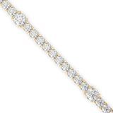 Round Brilliant Cut Lab-Grown Diamond Accented Tennis Bracelet in Yellow Gold