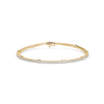 Round Brilliant Cut Lab-Grown Diamond Accented Tennis Bracelet in Yellow Gold